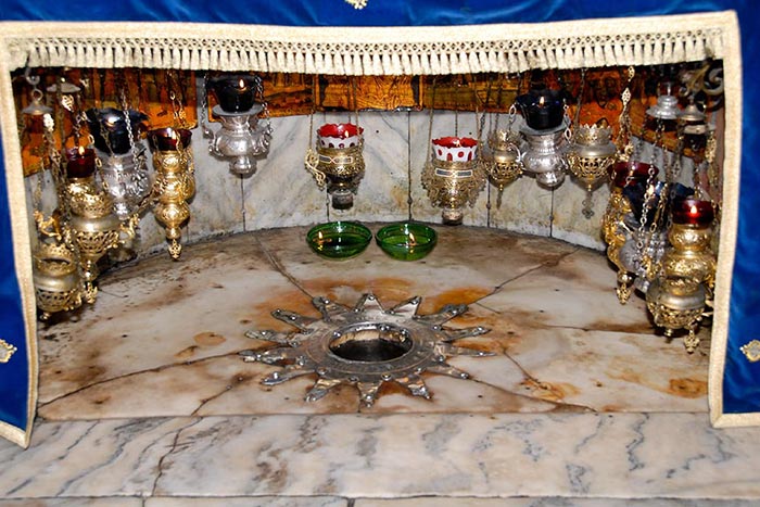 The temple and the cave of the birth in Bethlehem