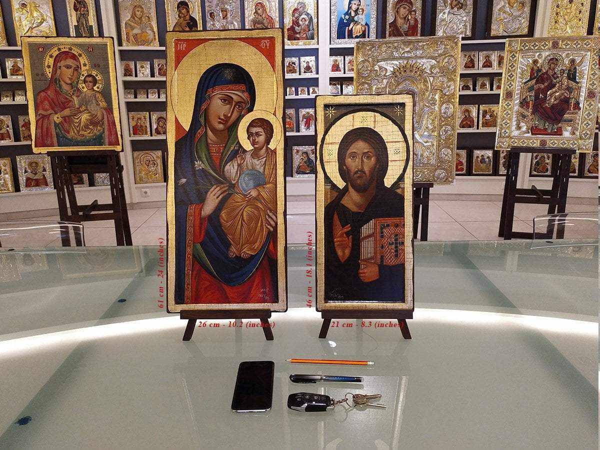 Virgin Mary - Eternal Bloom - 100% handpainted wooden icon in canvas w ...