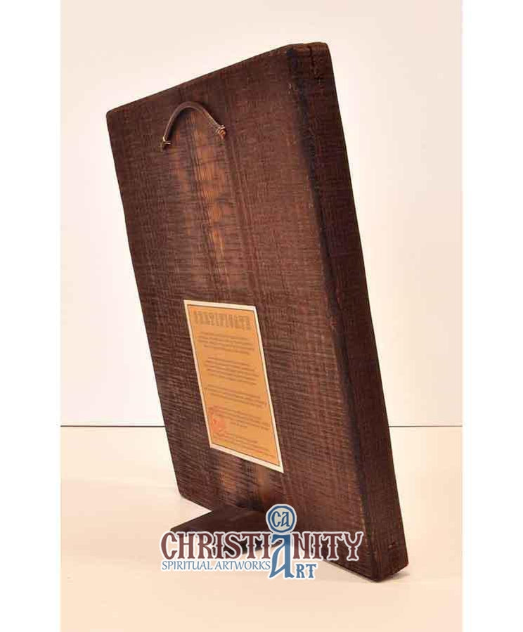 Jesus Christ - Aged wooden icon in canvas with gold background on carv ...
