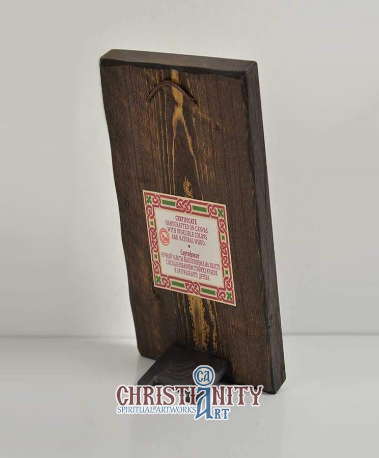 Saint Catherine - Aged wooden icon in canvas with gold background - Mo ...