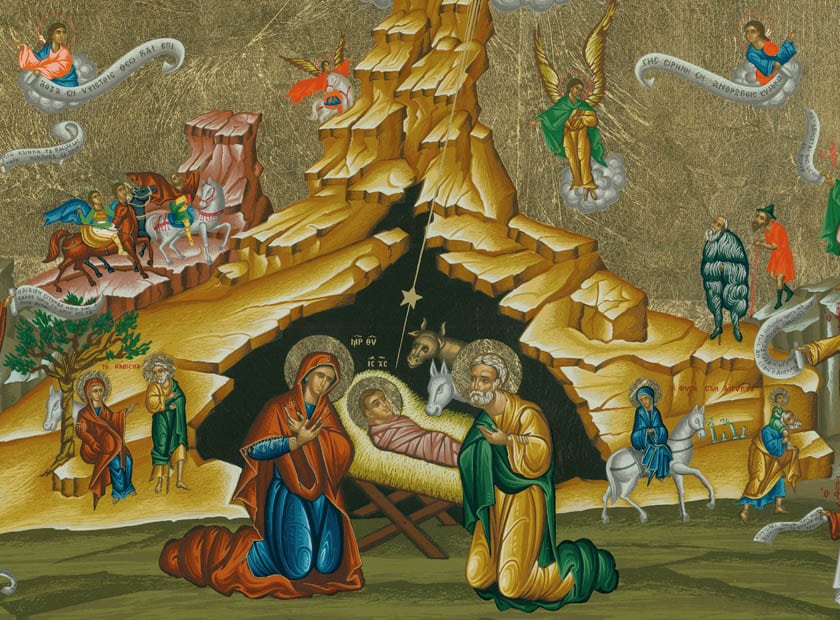The depiction of the birth of Jesus