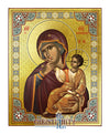 Virgin Mary Paramythia - Wooden Icon with Gold Background and High-Quality Print (Lithography) - Mount Athos