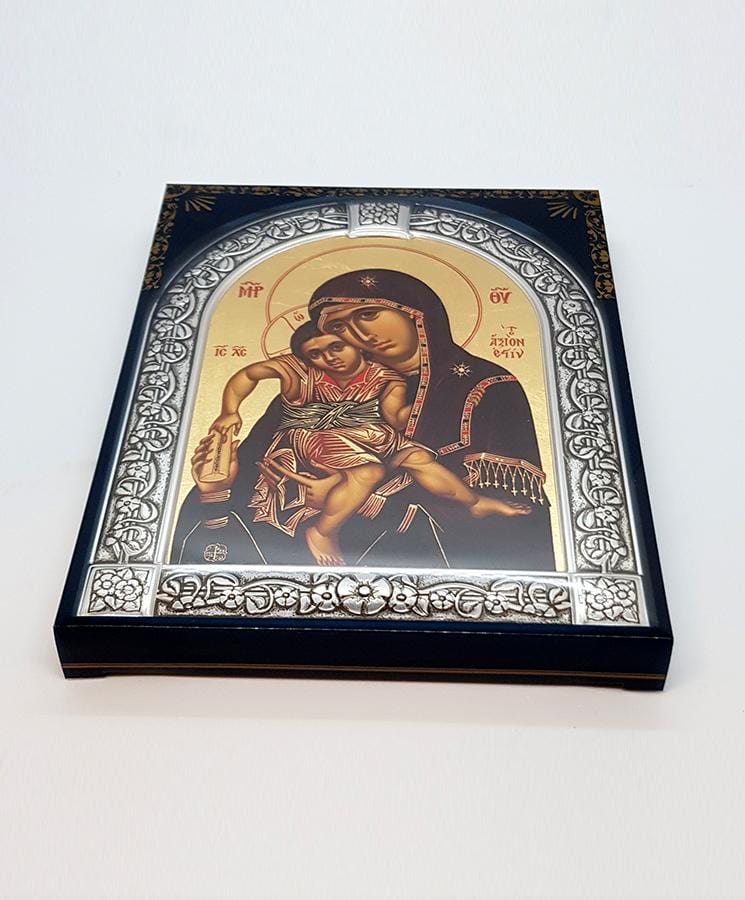 Virgin Mary Vrefokratousa - Child Holding (Metallic icon - MC Series)-Christianity Art