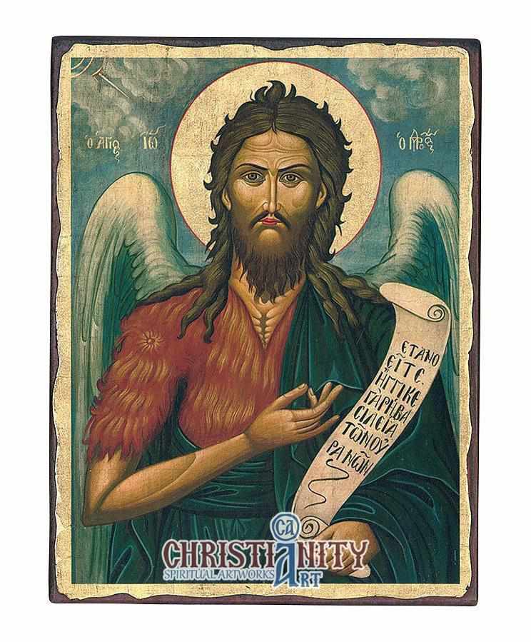 Saint John the Baptist (Aged icon - SW Series)-Christianity Art
