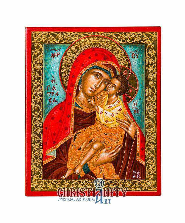 Virgin Mary Giatrisa (100% Handpainted icon with Gold 24K - P Series)-Christianity Art