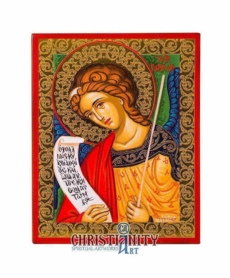 Archangel Gabriel (100% Handpainted icon with Gold 24K - P Series)-Christianity Art
