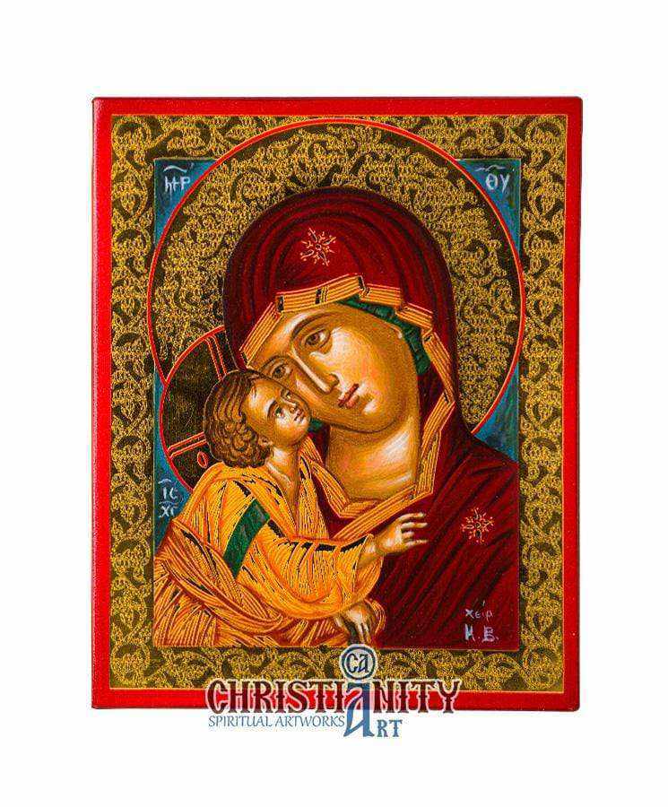 Virgin Glykofilousa - Sweet Kissing (100% Handpainted icon with Gold 24K - P Series)-Christianity Art