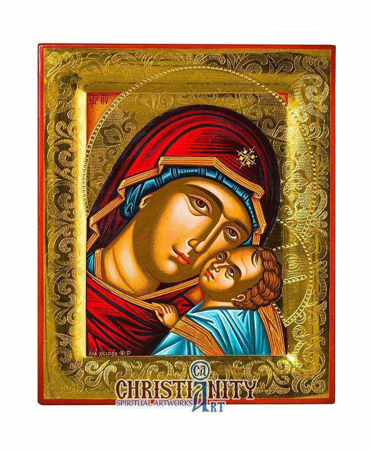 Virgin Glykofilousa (Sweet Kissing) (100% Handpainted icon with Gold 24K - P Series)-Christianity Art