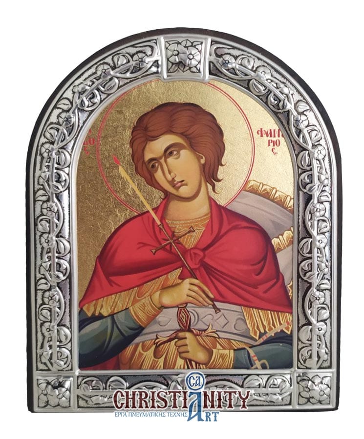 Saint Fanourios (Metallic icon - MC Series)-Christianity Art