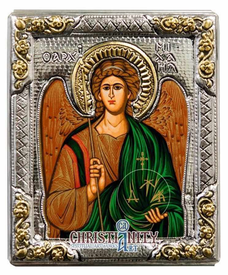 Archangel Michael (Silver icon - G Series)-Christianity Art
