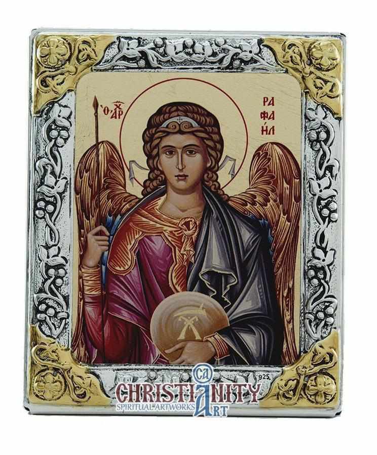 Archangel Raphael (Silver icon - G Series)-Christianity Art