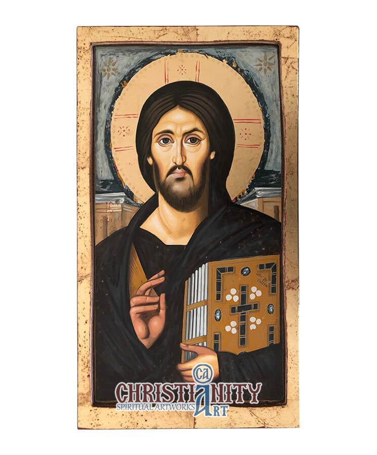Christ Pantocrator of Sinai (Engraved Icon - E Series)-Christianity Art