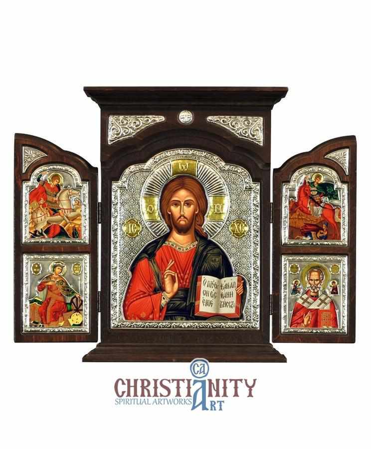 Jesus Christ from Kazan (Triptych - Silver icon - T Series)-Christianity Art