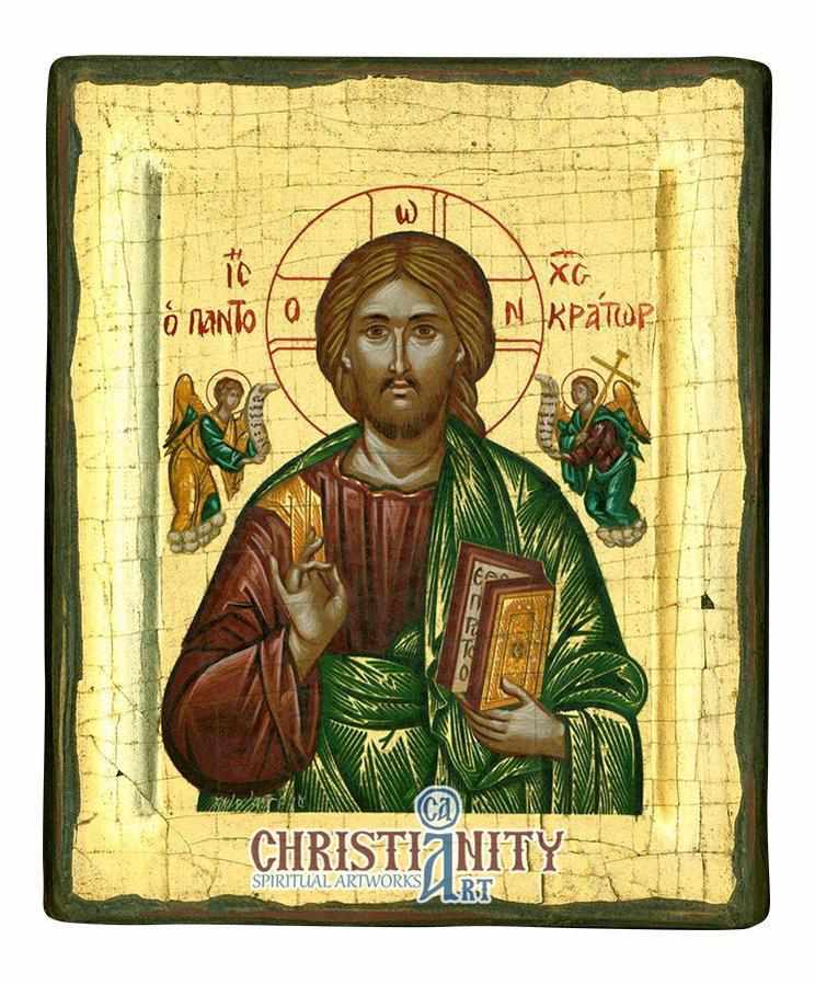 Jesus Christ Pantocrator (100% Handpainted Icon - P Series)-Christianity Art