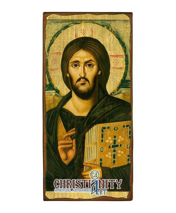 Jesus Christ Pantocrator (Aged icon - SW Series)-Christianity Art