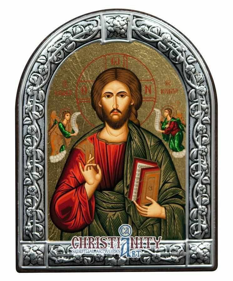 Jesus Christ Pantocrator (Metallic icon - MC Series)-Christianity Art