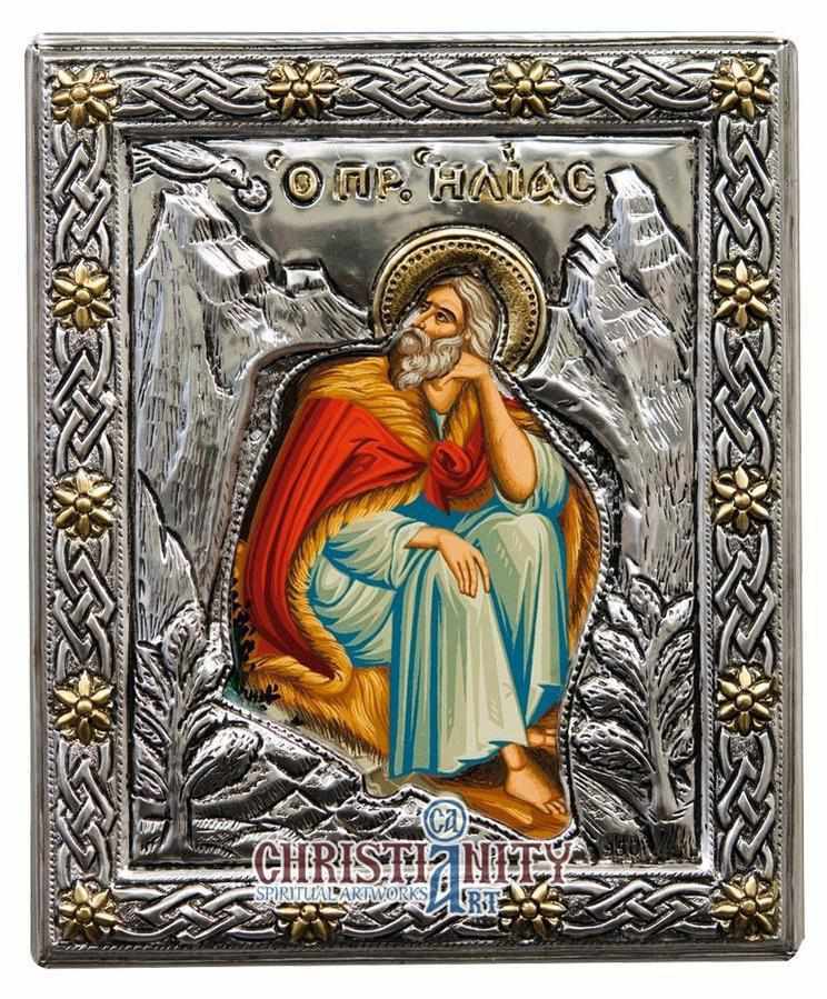 Prophet Elias (Silver icon - G Series)-Christianity Art