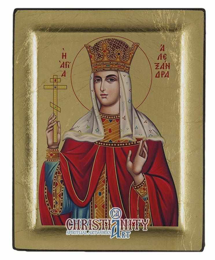 Saint Alexandra (Engraved icon - S Series)-Christianity Art
