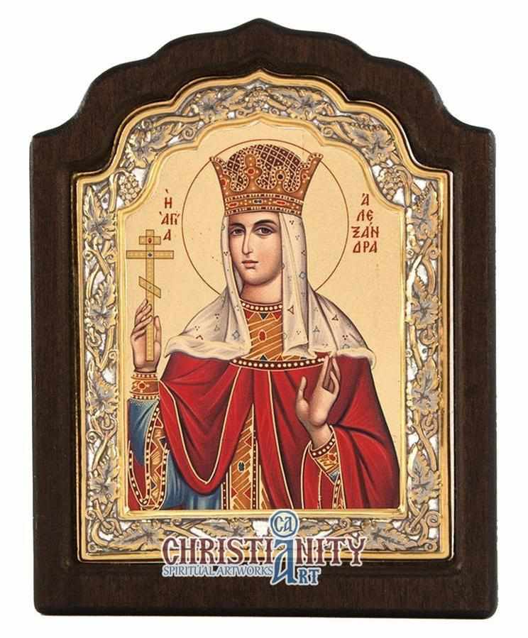 Saint Alexandra (Silver icon - C Series)-Christianity Art