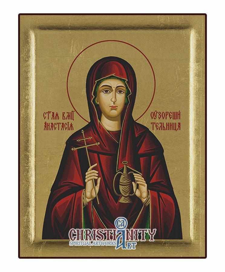 Saint Anastasia (Engraved icon - S Series)-Christianity Art