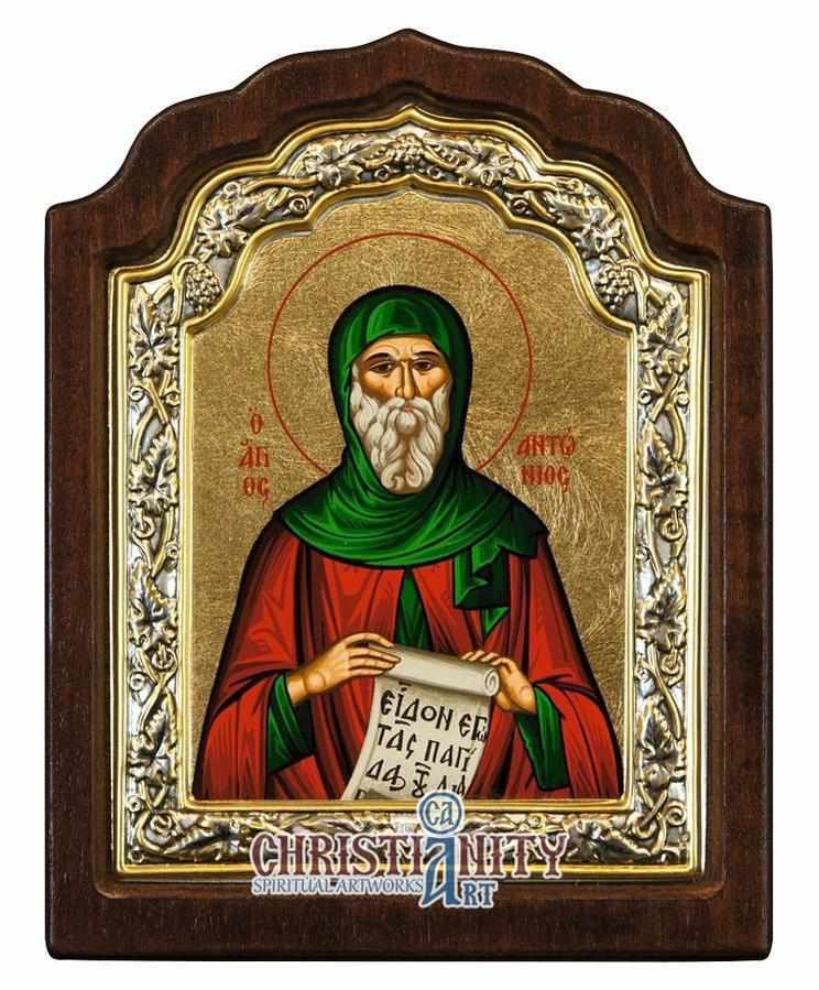 Saint Antony (Silver icon - C Series)-Christianity Art
