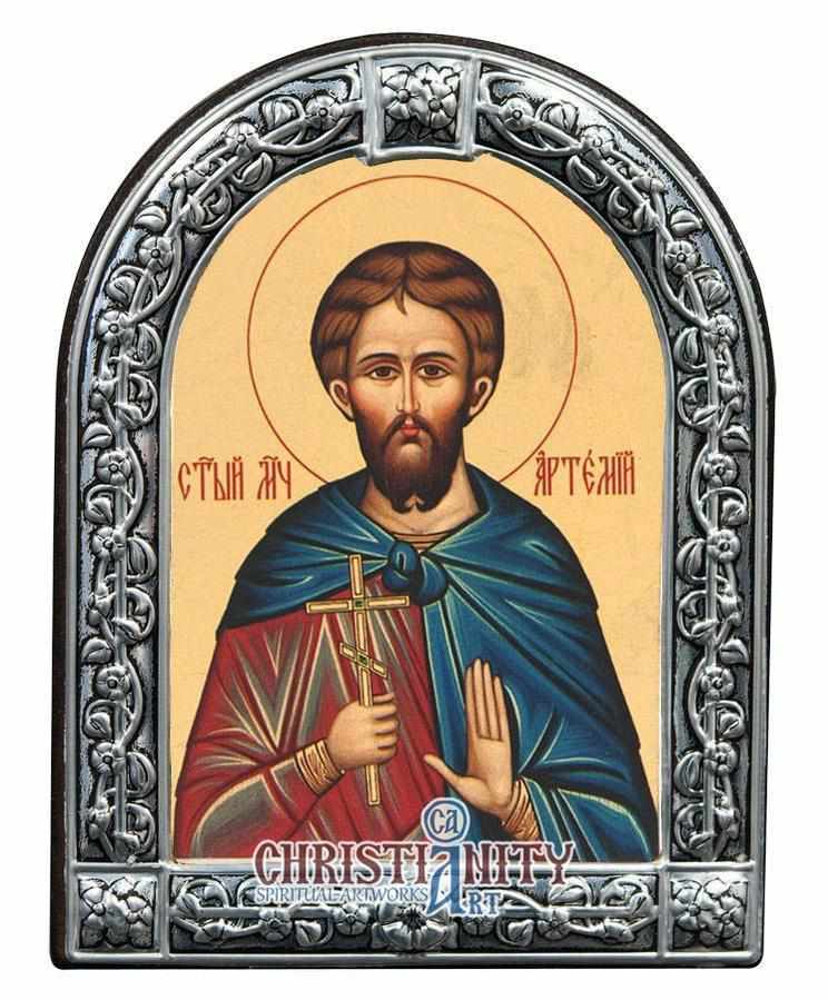 Saint Artemios (Metallic icon - MC Series)-Christianity Art