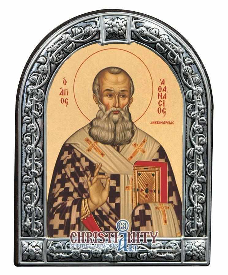 Saint Athanasios (Metallic icon - MC Series)-Christianity Art