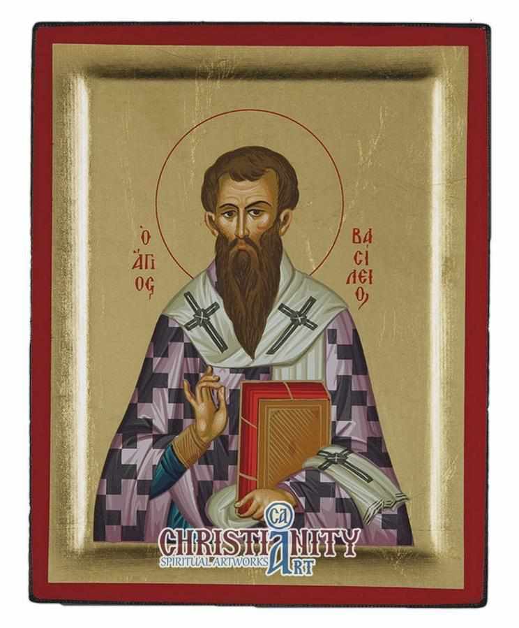 Saint Basileios (Engraved icon - S Series)-Christianity Art