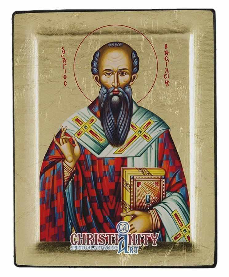Saint Basileios (Engraved icon - S Series)-Christianity Art