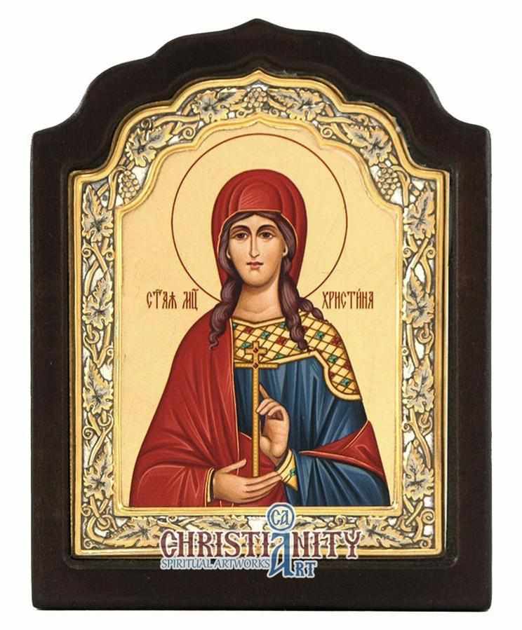 Saint Christina (Silver icon - C Series)-Christianity Art