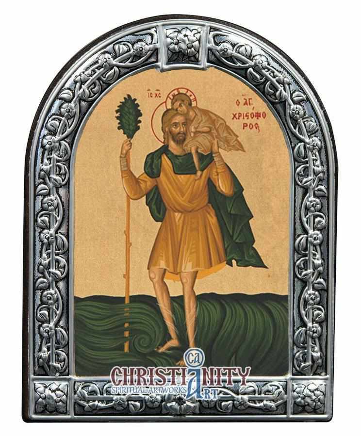 Saint Christoforos (Metallic icon - MC Series)-Christianity Art