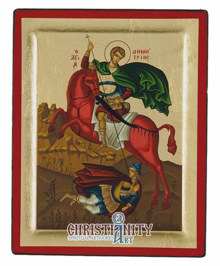 Saint Demetrios (Engraved icon - S Series)-Christianity Art