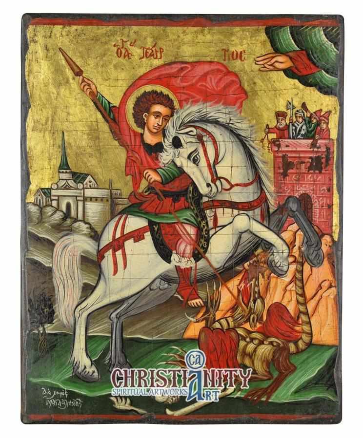 Saint George (100% Handpainted Icon - P Series)-Christianity Art