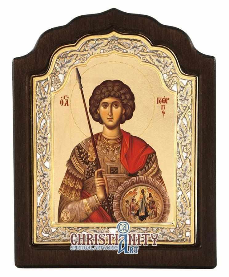 Saint George (Silver icon - C Series)-Christianity Art