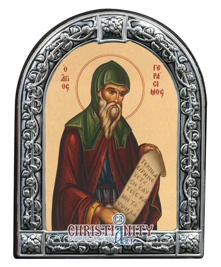 Saint Gerasimos (Metallic icon - MC Series)-Christianity Art