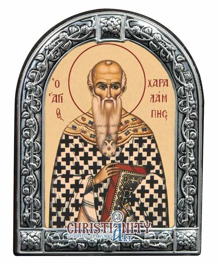 Saint Haralambos (Metallic icon - MC Series)-Christianity Art