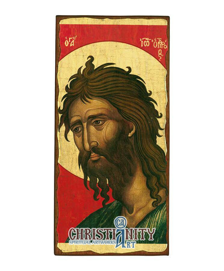 Saint John the Baptist (Aged icon - SW Series)-Christianity Art
