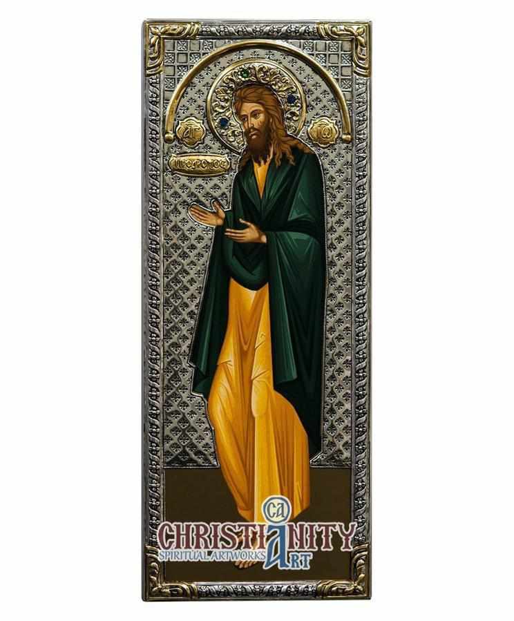 Saint John the Baptist (Silver icon - G Series)-Christianity Art