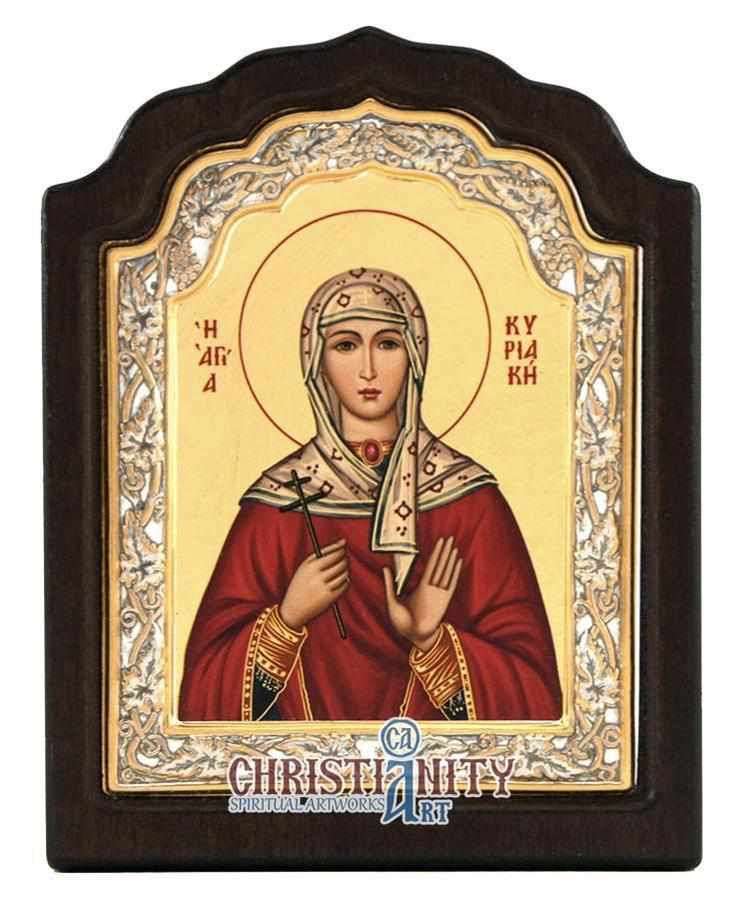 Saint Kyriaki (Silver icon - C Series)-Christianity Art