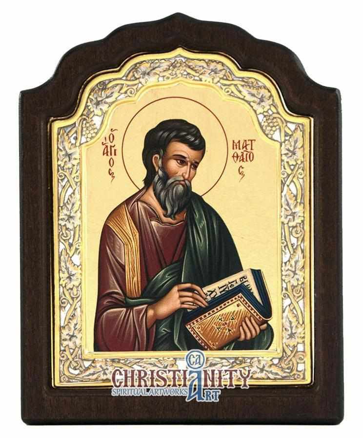 Saint Mattheos (Silver icon - C Series)-Christianity Art