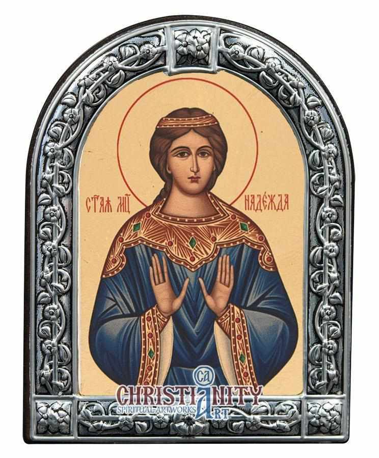 Saint Nadiezda (Metallic icon - MC Series)-Christianity Art