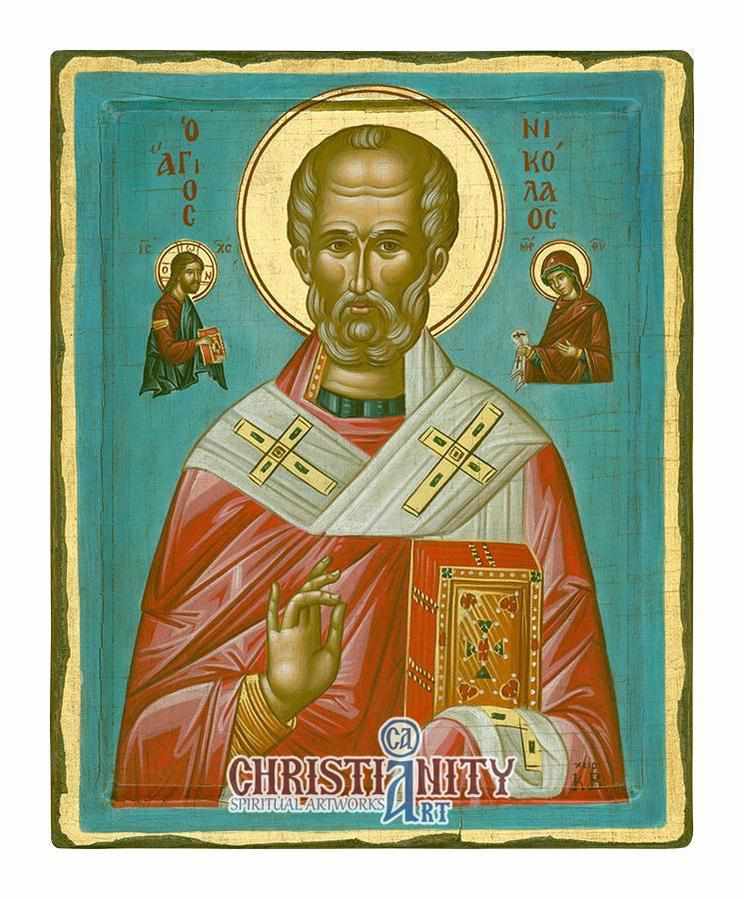 Saint Nicolaos (100% Handpainted Icon - P Series)-Christianity Art