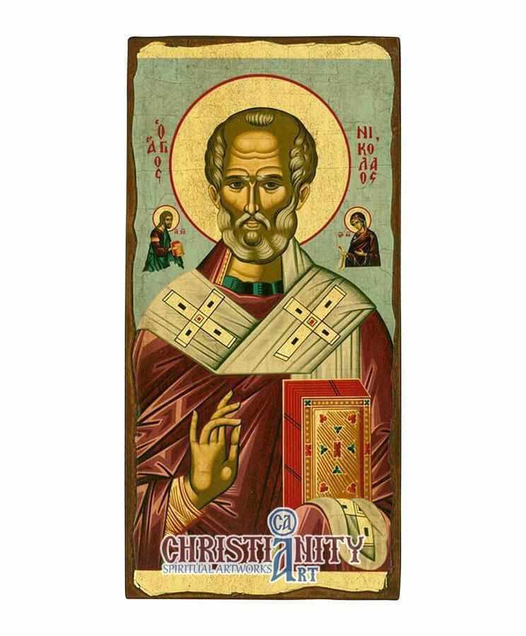Saint Nicolaos (Aged icon - SW Series)-Christianity Art