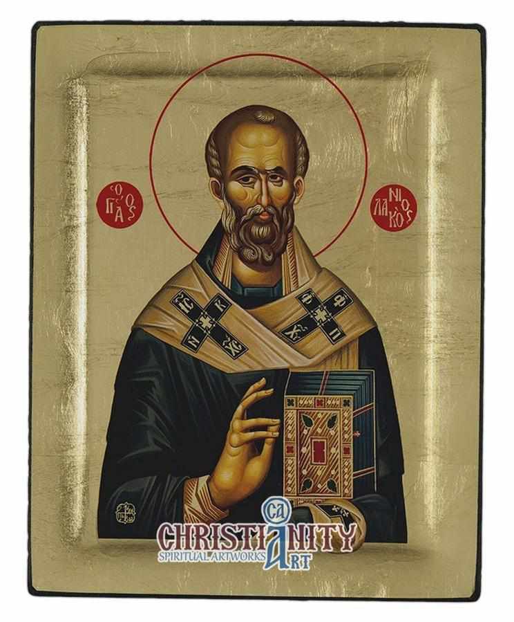 Saint Nicolaos from Monastery of Vatopedi (Engraved icon - S Series)-Christianity Art