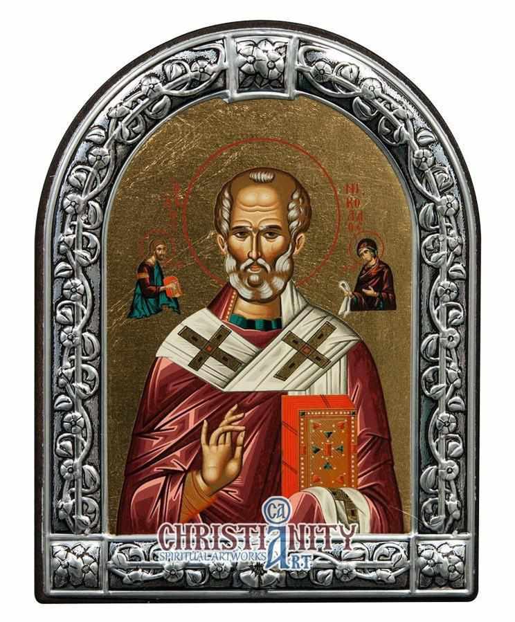 Saint Nicolaos (Metallic icon - MC Series)-Christianity Art