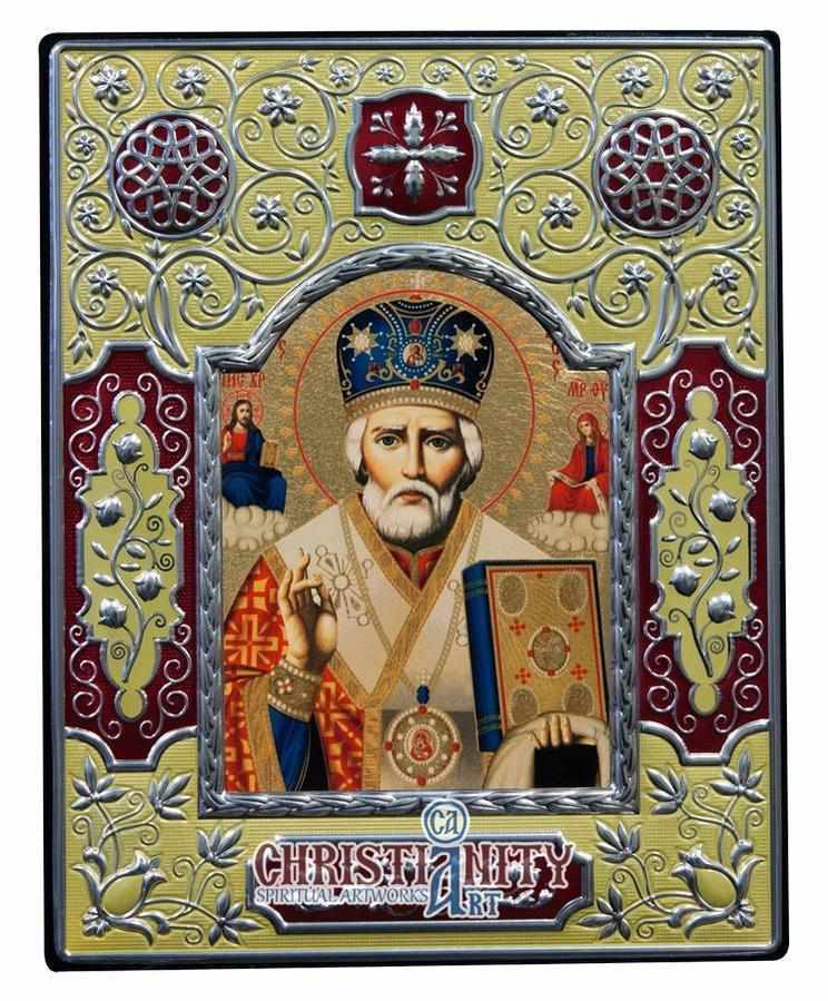 Saint Nicolaos (Metallic icon - ME Series)-Christianity Art