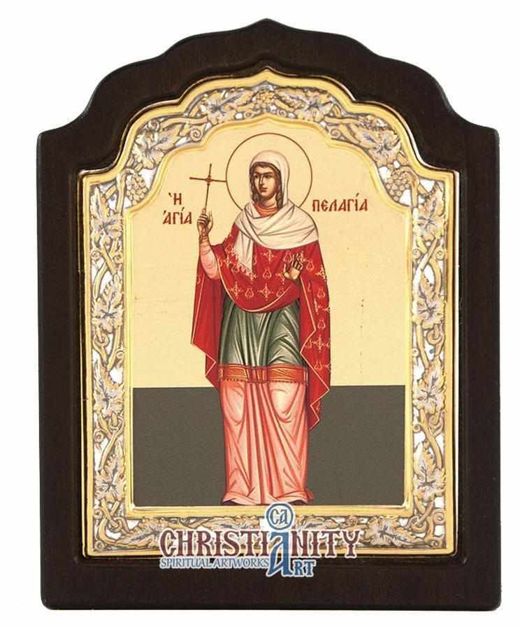 Saint Pelagia (Silver icon - C Series)-Christianity Art