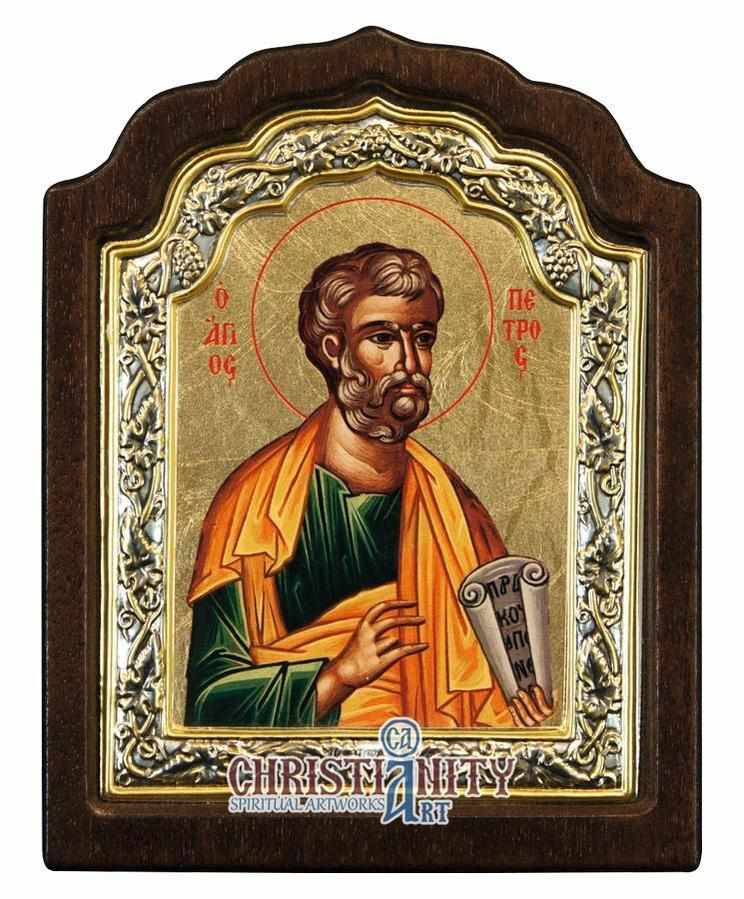 Saint Peter (Silver icon - C Series)-Christianity Art