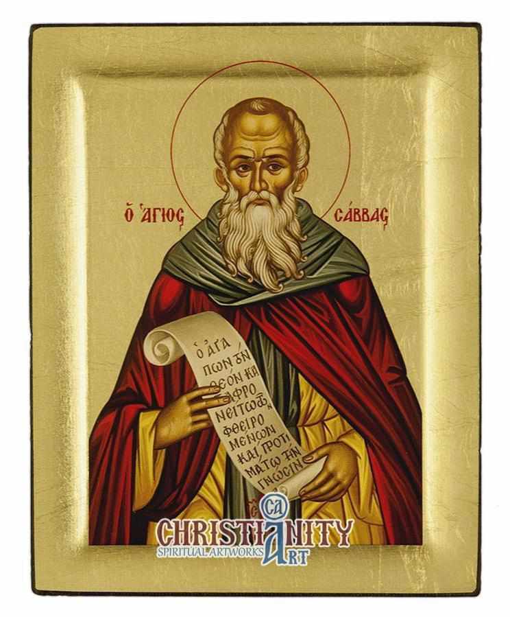 Saint Savvas (Engraved icon - S Series)-Christianity Art