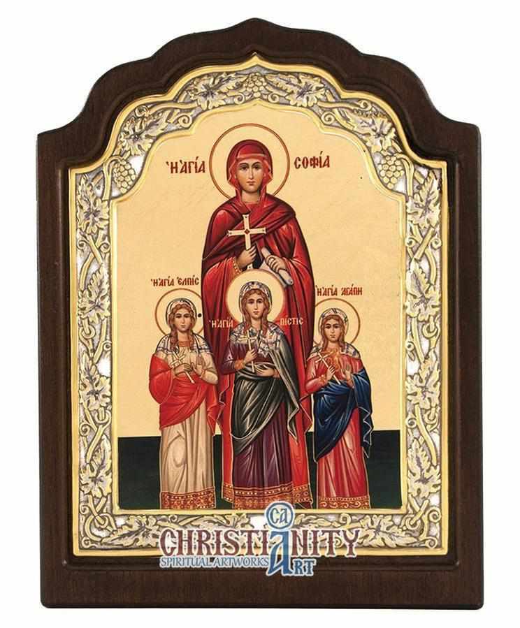 Saint Sophia (Silver icon - C Series)-Christianity Art